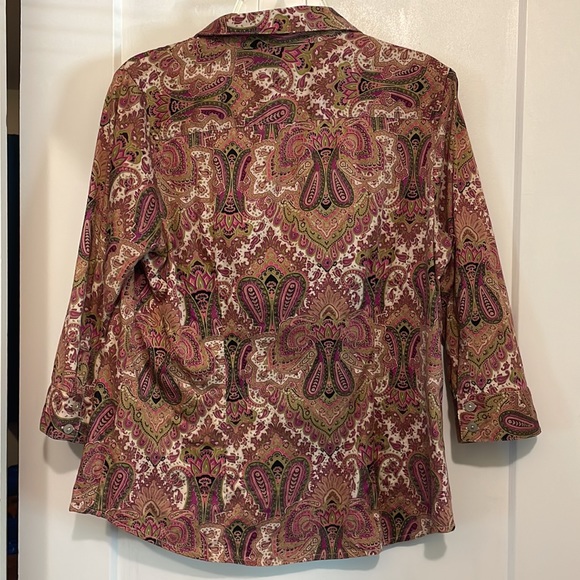 212 Collection Paisley 3/4 Sleeve Blouse - Picture 4 of 10
